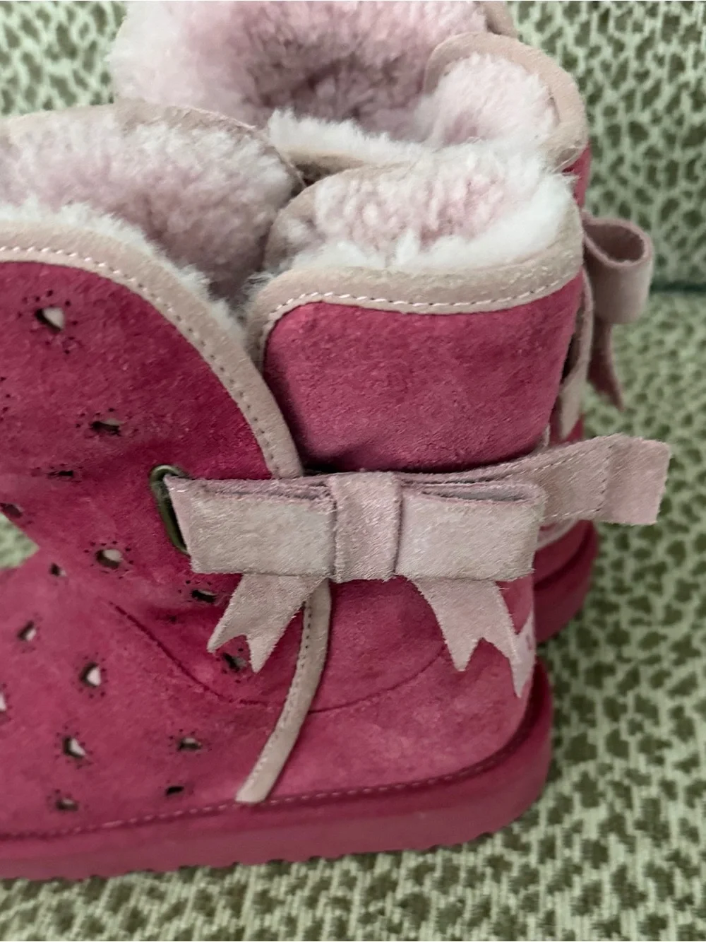 UGG Kids Rose Pink Shearling-Lined Boots